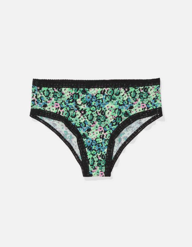 SMOOTHEZ Microfiber Lace Cheeky Underwear - Mint Chill, S 