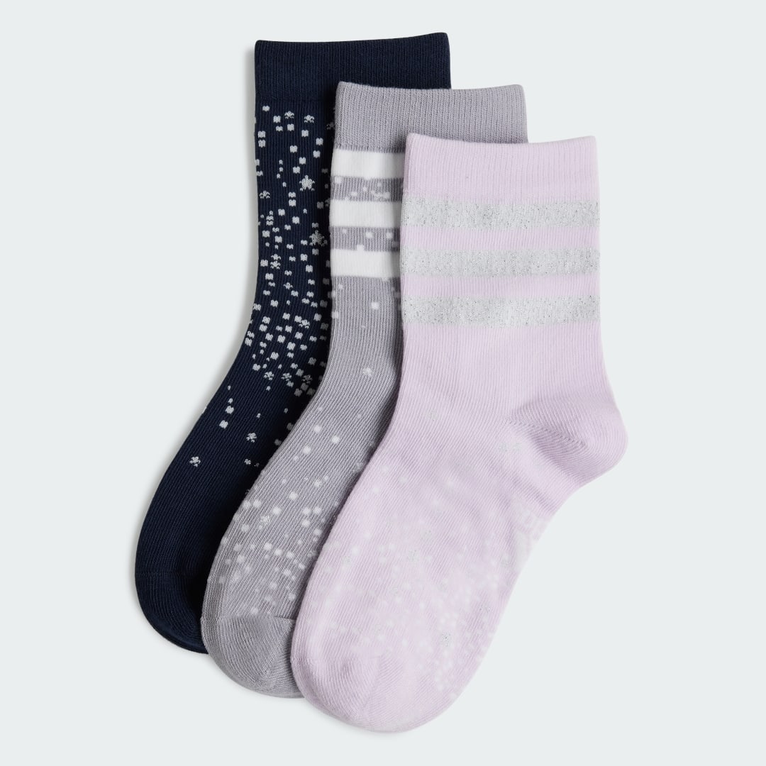 adidas Winter Glam Socks 3 Pair Pack Lifestyle KXXL Kids Ice Lavender / Legend Ink / Glory Grey