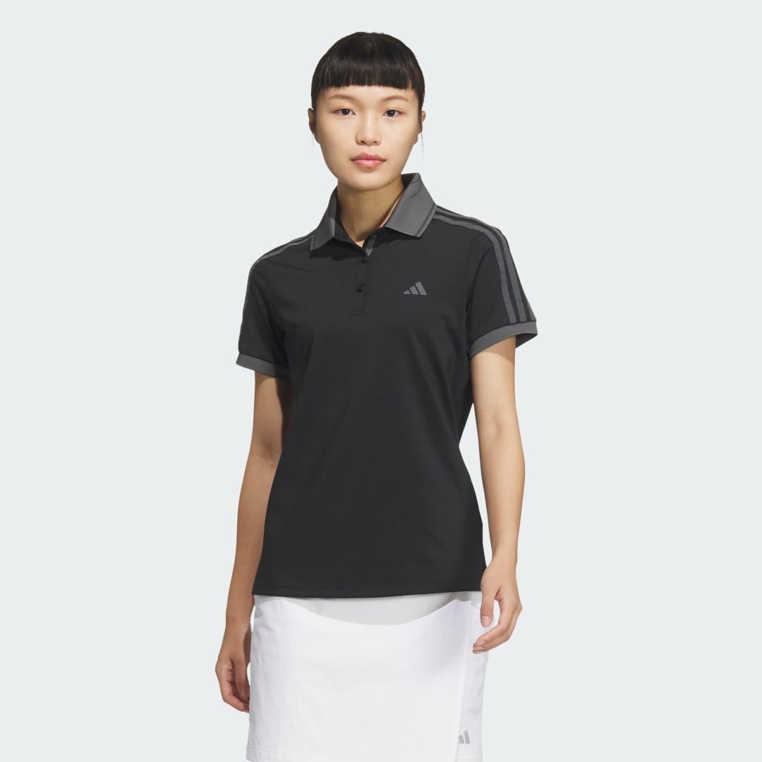 adidas 3-Stripes HEAT.RDY Short Sleeve Polo Shirt Golf A/XL Women Black