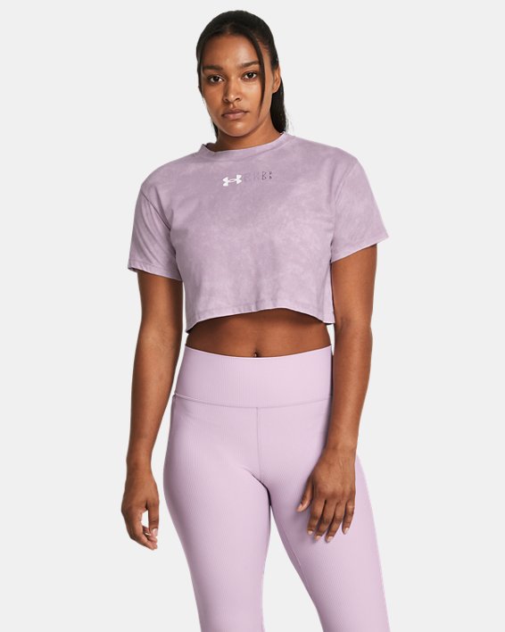 Women's UA Wash Logo Repeat Crop Short Sleeve
