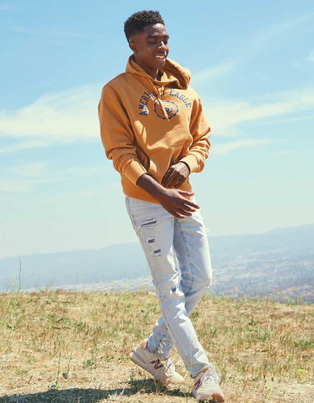 AE AirFlex 360 Patched Slim Jean - Cloudy Blue, 28 X 30 