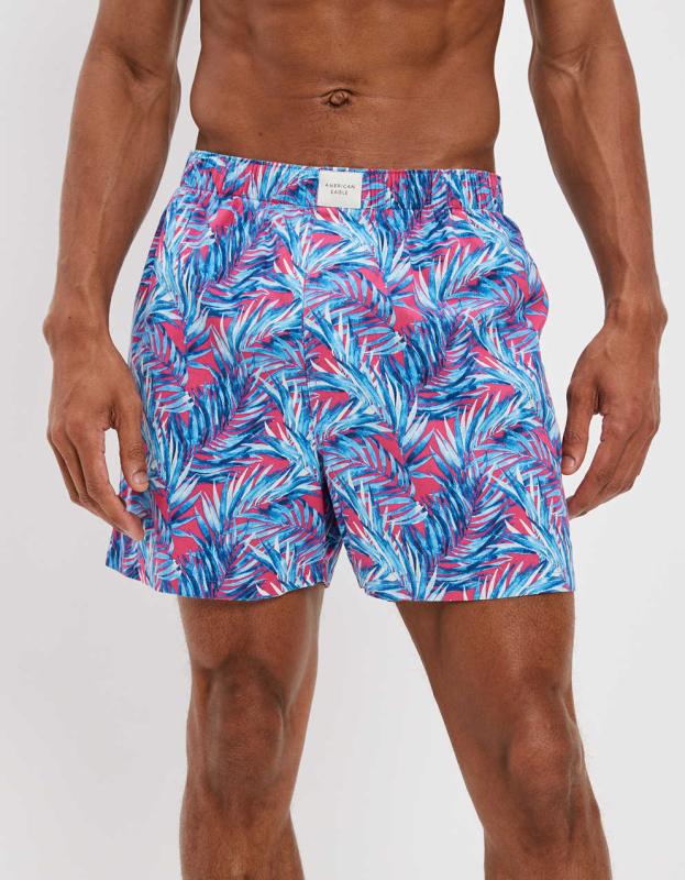 AEO Neon Palms Stretch Boxer Short - Pink, XL 