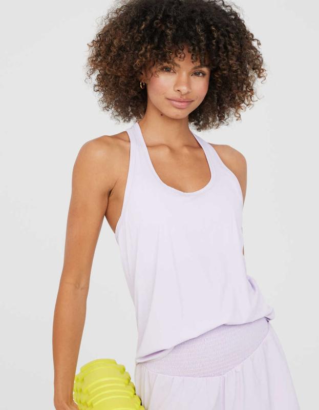 OFFLINE By Aerie Move-It Rib Tank Top - Violet Flurry, XXS 