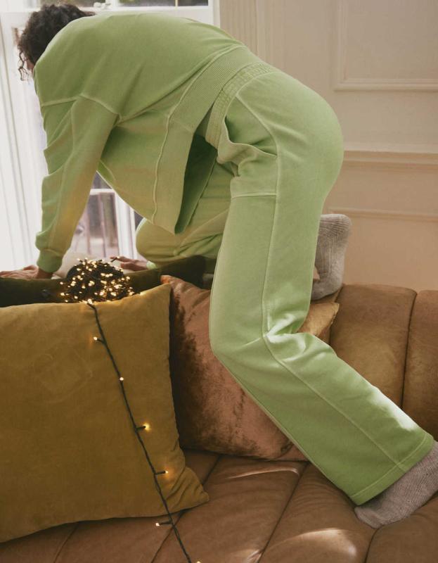 Aerie House Party Skater Pant - Ticket Green, L 