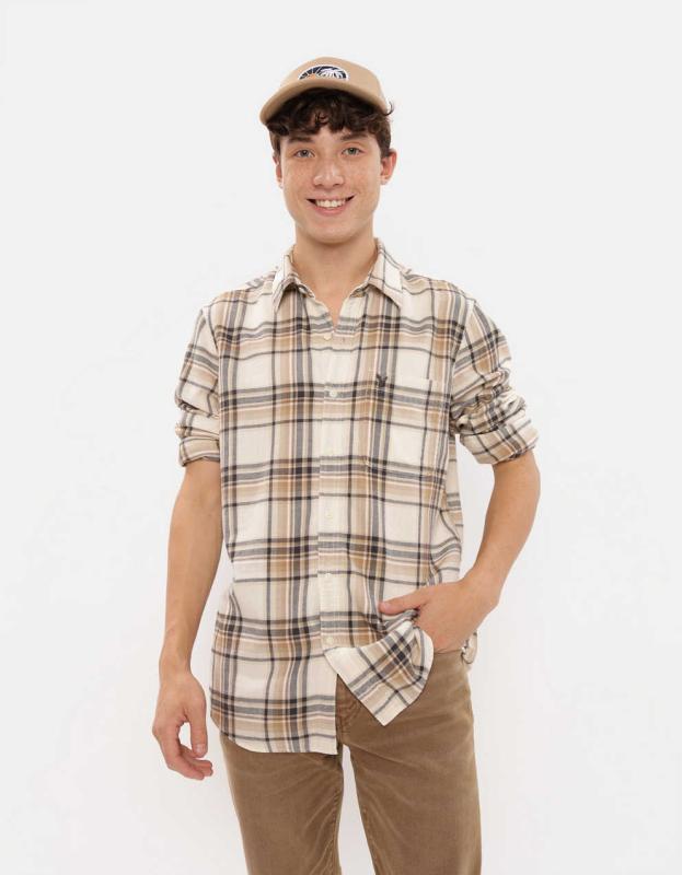 AE Slim Fit Everyday Button-Up Shirt - Soft Oat, XXL 