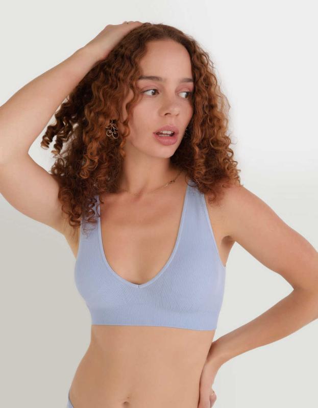 Superchill Seamless Padded Triangle Bralette - Monaco Blue, M 