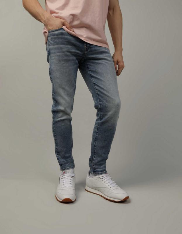 AE AirFlex+ Skinny Cropped Jean - Light Vintage, 30W x 32L 