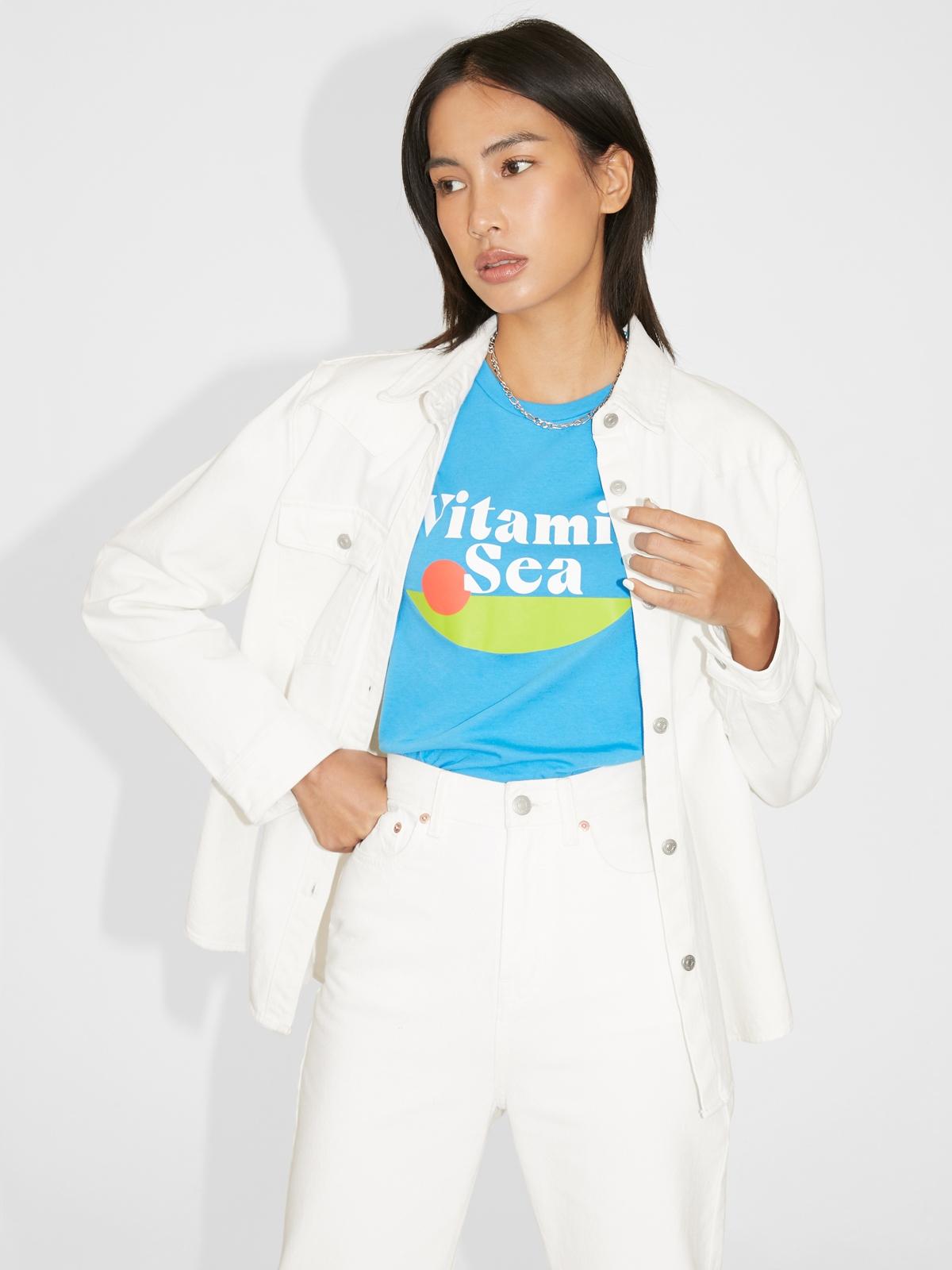 Sustainable Cotton Vitamin Sea Graphic Tee - White