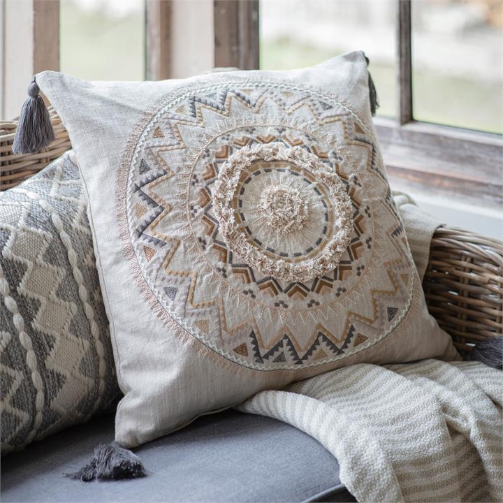 Fiora Tassel Cushion Natural