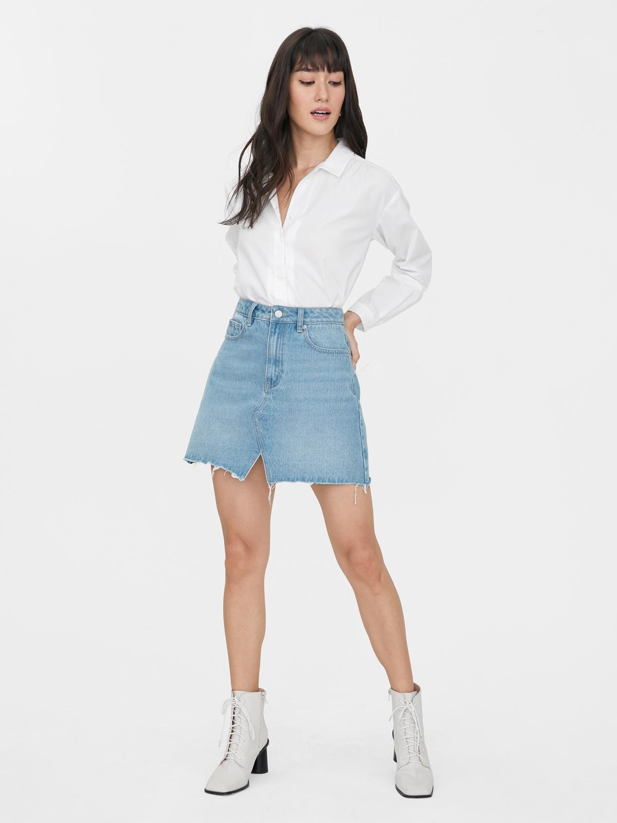 Basic Loose Button Up Shirt - White
