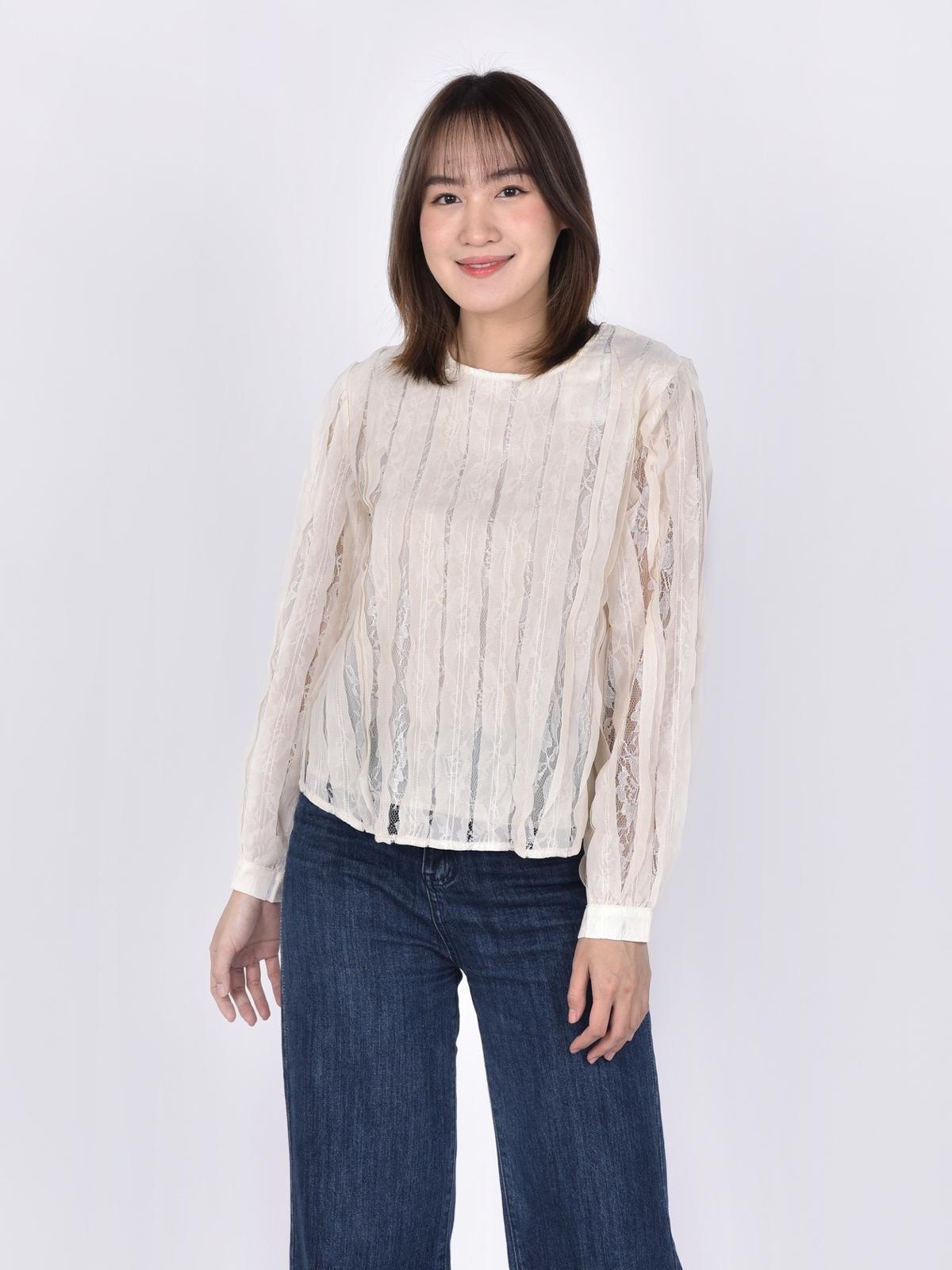 3.3 Field Trip x Wave See-Through Blouse - Beige