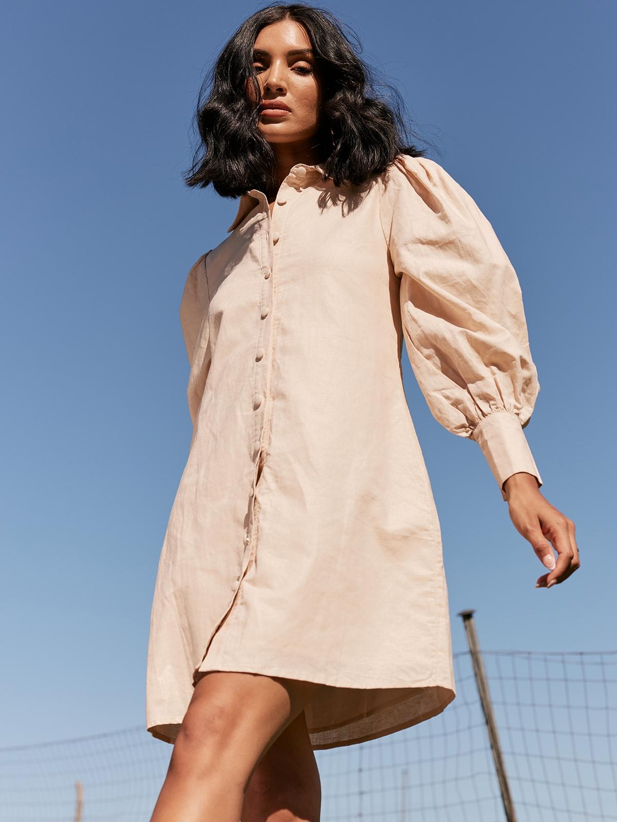 Leilani Mini Dress - Beige