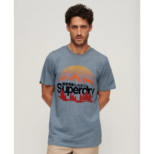 Core Logo Great Outdoors T-Shirt - Creek Blue Grit Grindle