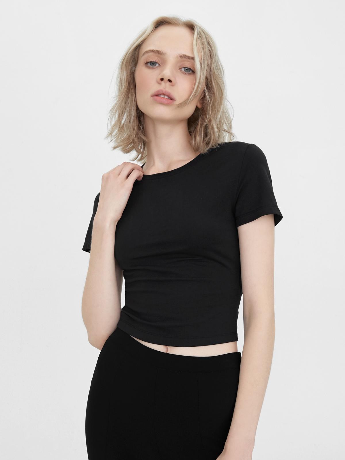 Sustainable Tie Open Back Tee - Black
