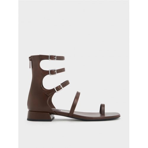 Lyric Gladiator Toe-Ring Sandals - Brown