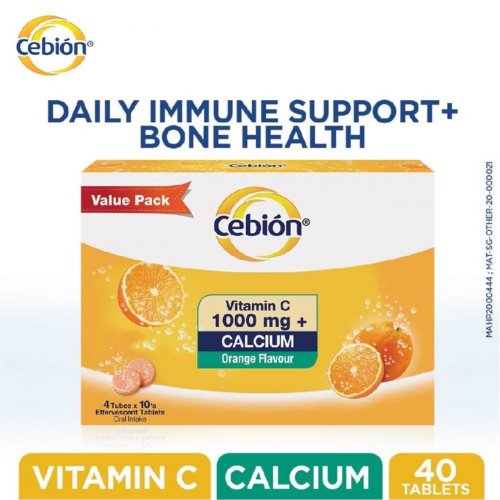 Vitamin C With Calcium Effervescent Tablets Orange Flavour 40s