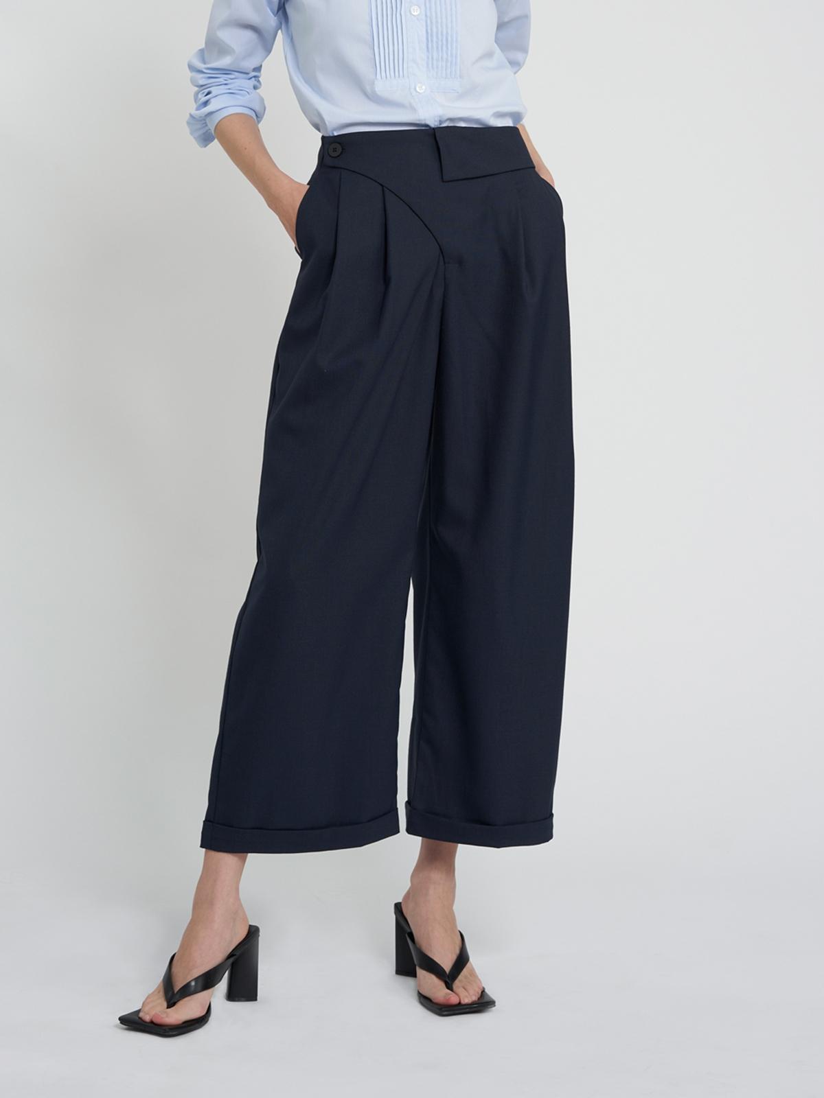Phedra Wide Leg Trousers - Navy