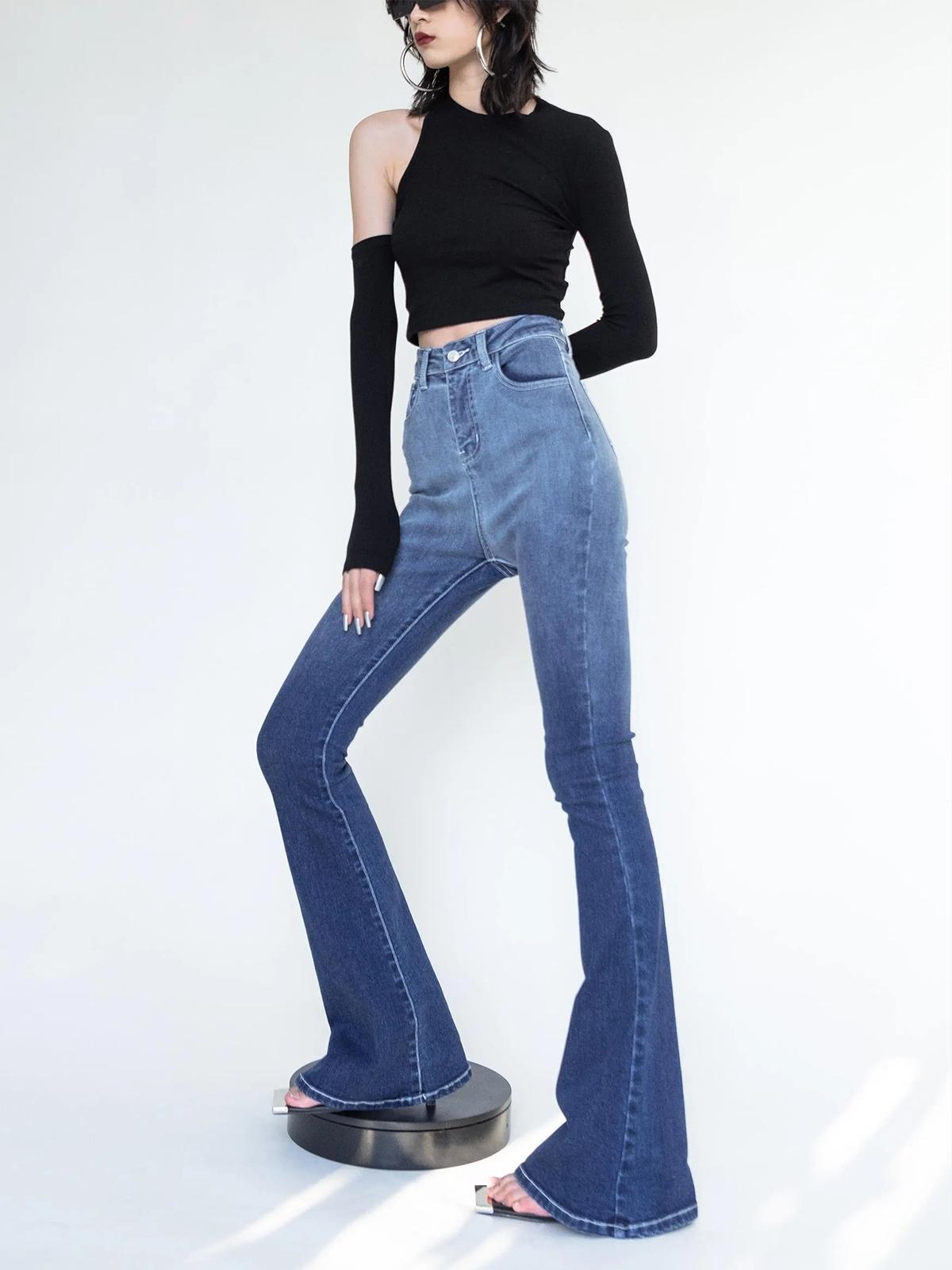 Gradient Flare Jeans - Denim