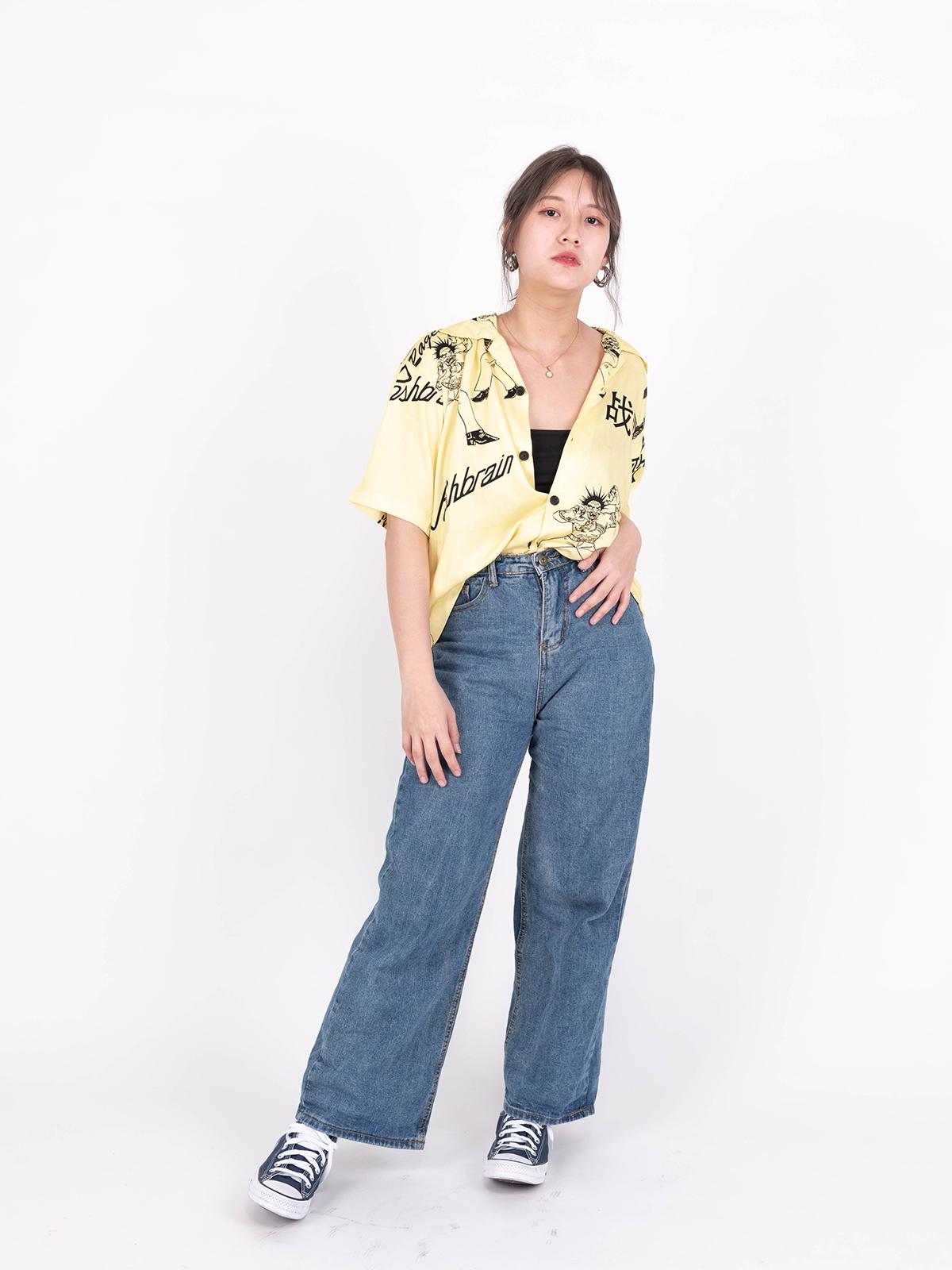 Rage Graphic Print Shirt - Yellow