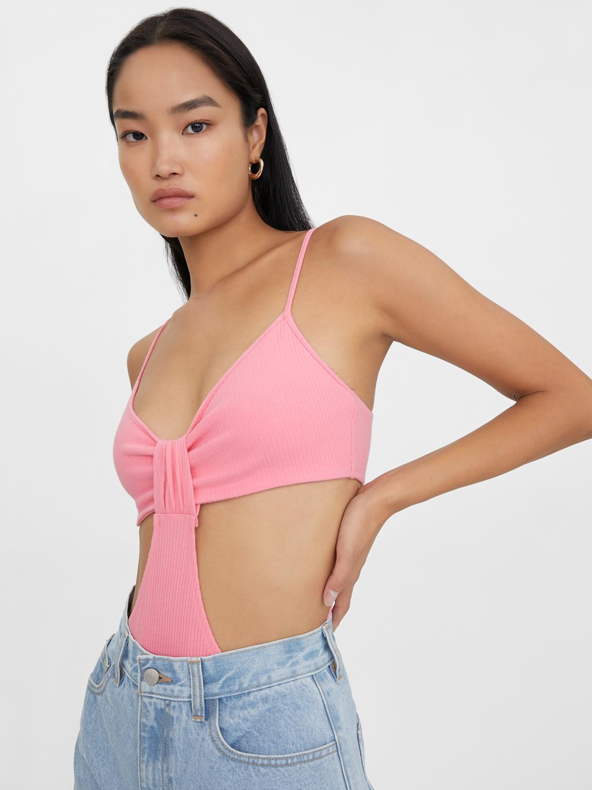 Sustainable Cut Out Bodysuit - Pink