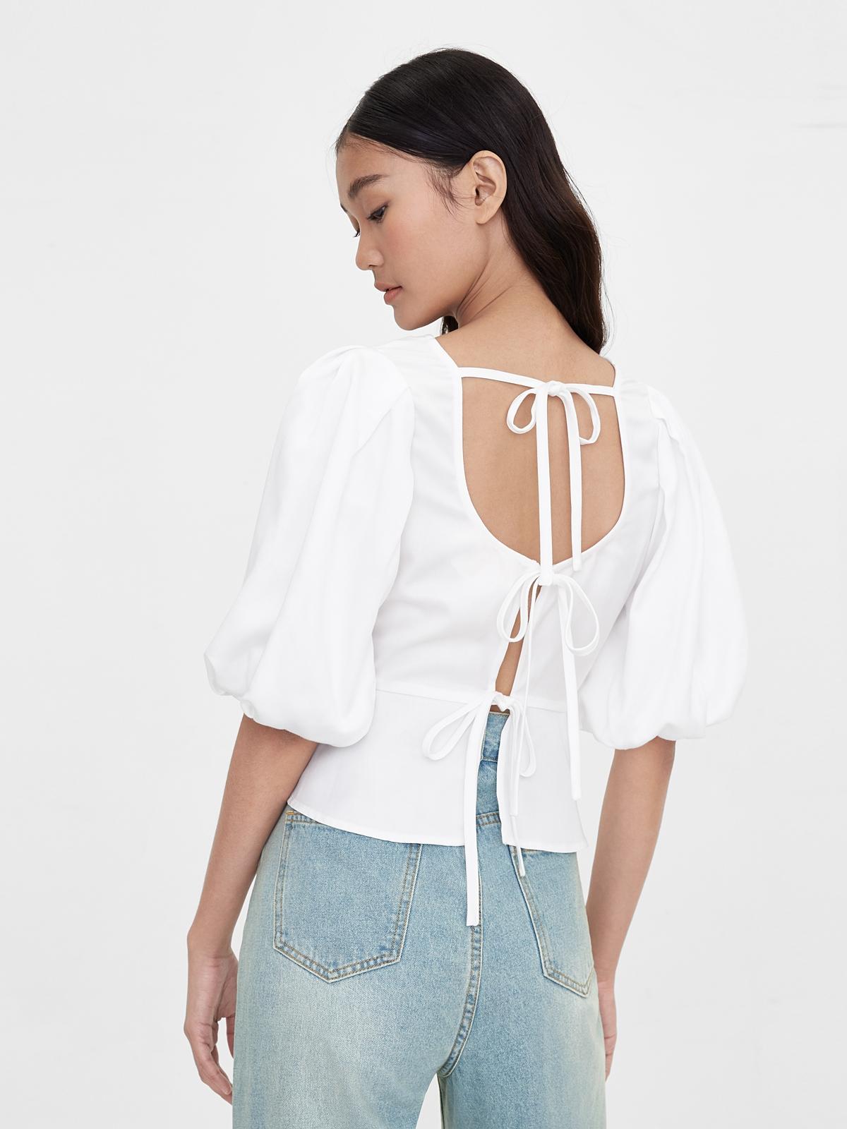 Sustainable Purpose Multi Tie Back Blouse - White