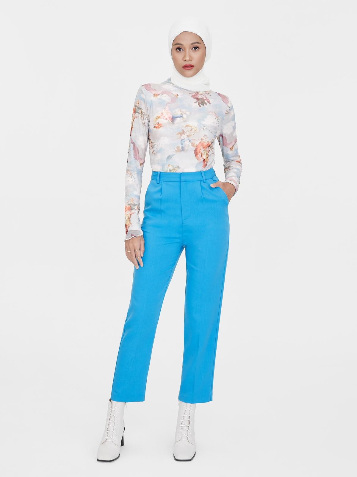Tailored Cigarette Pants - Blue