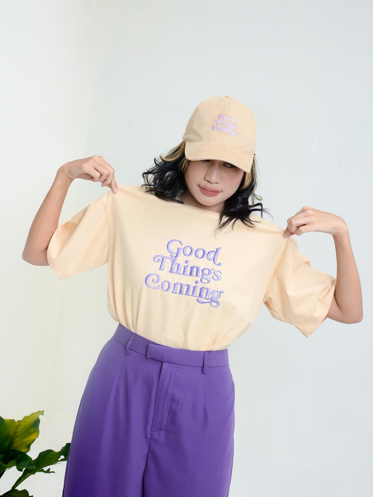 Good Things Coming Embroidery - Beige
