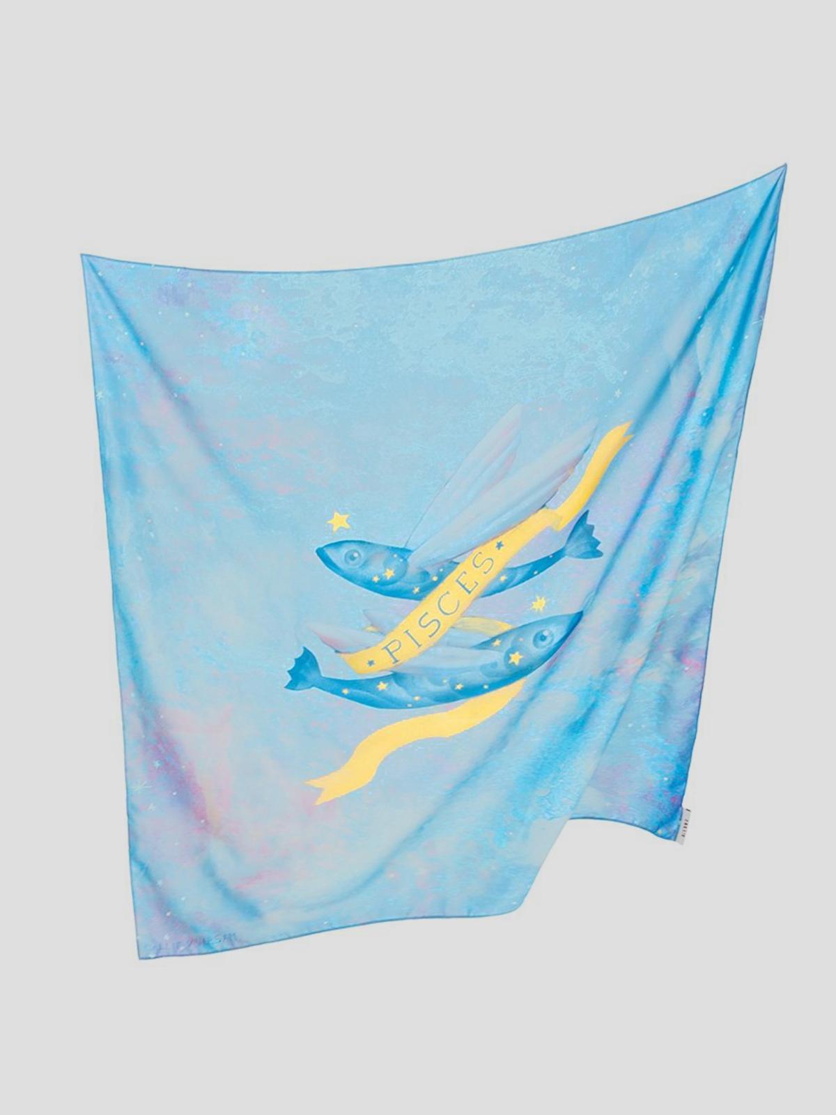 Pisces Zodiac Scarf - Blue