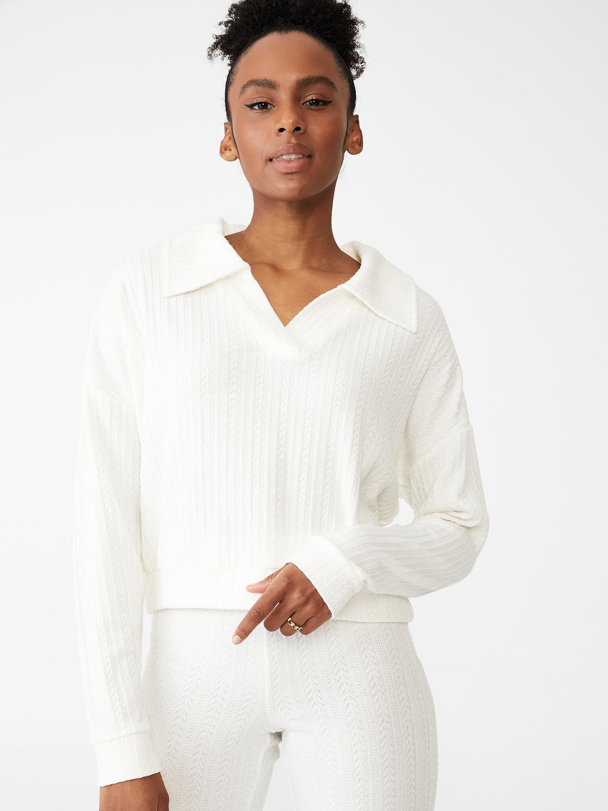 Super Soft Textured Long Sleeve - Coconut Milk