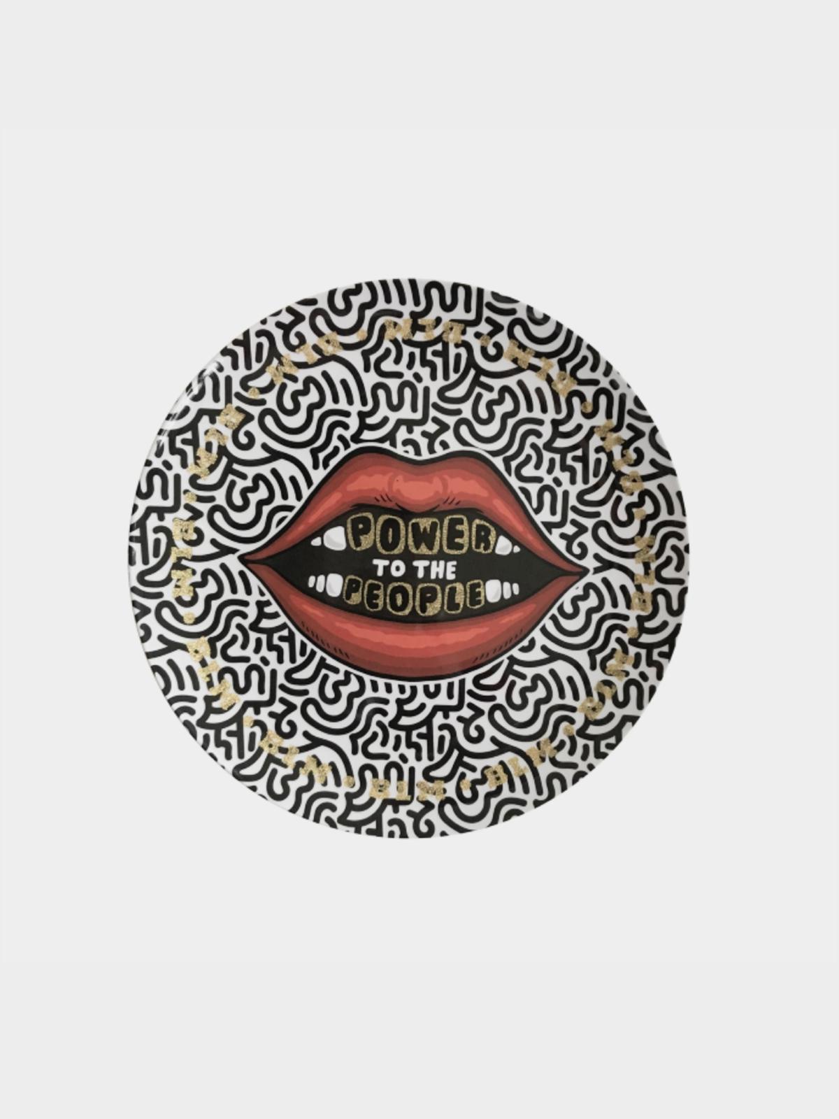 Power To The People Trinket Dish - Black/White