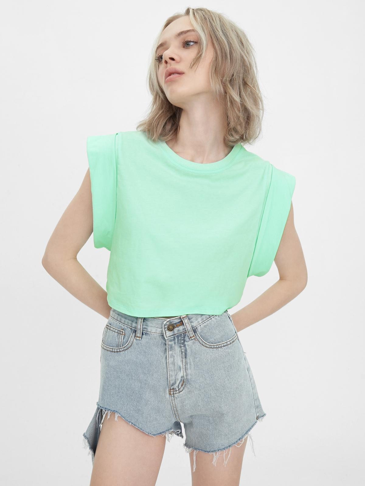 Sustainable Cap Sleeve Crop Tee - Mint