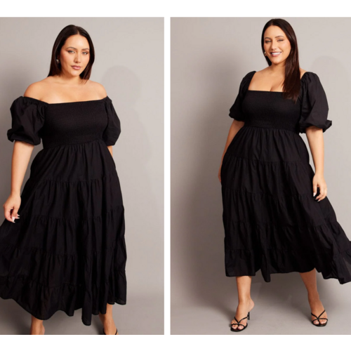 Black Maxi Dress Short Sleeve