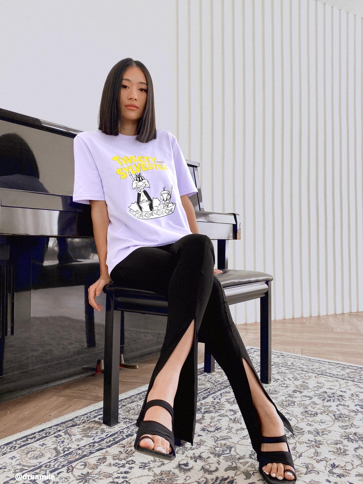 Looney Tunes Tweety and Sylvester Graphic Tee - Lilac