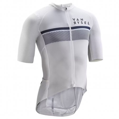 Road Cycling Short Sleeve Jersey Racer Mesh - Team White