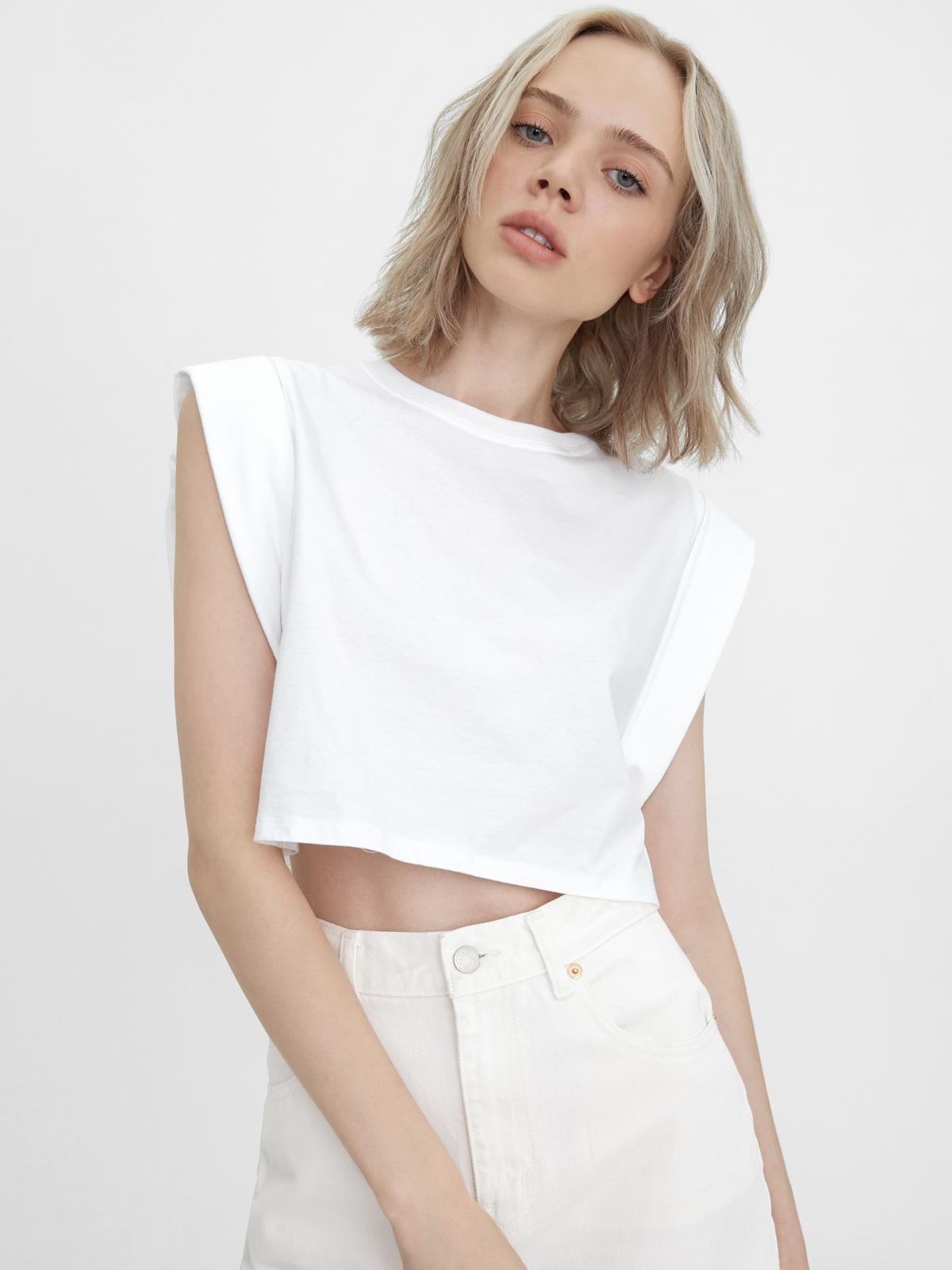 Sustainable Cap Sleeve Crop Tee - White