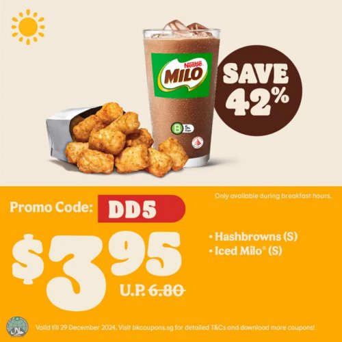 Snack Attack: Crispy Hashbrowns + Iced Milo for Only $3.95