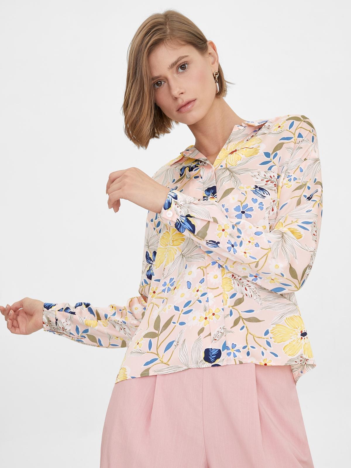 Colorful Tropical Print Shirt - Pink