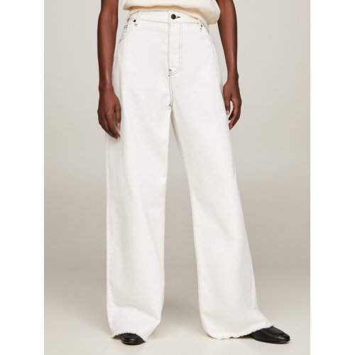  TOMMY HILFIGER Mid Rise Oversized Slouchy White Jeans