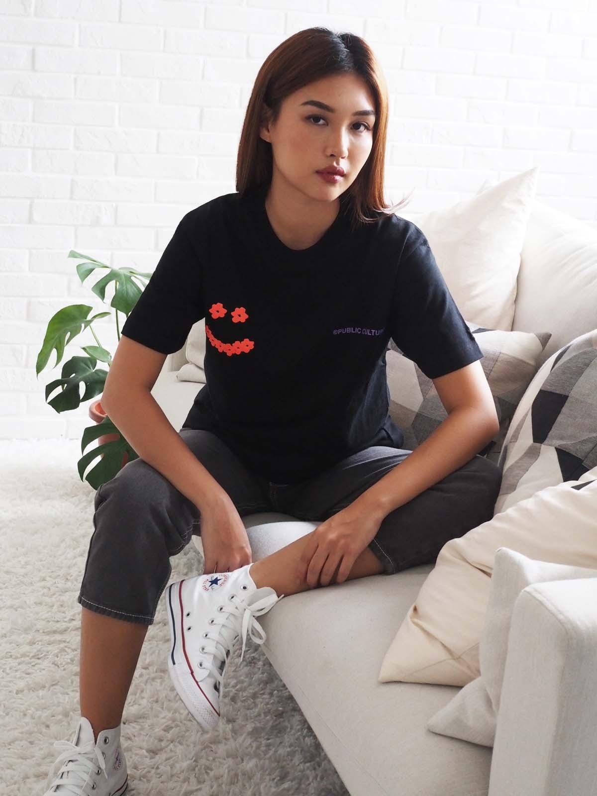 Initial Abstract Tee - Black