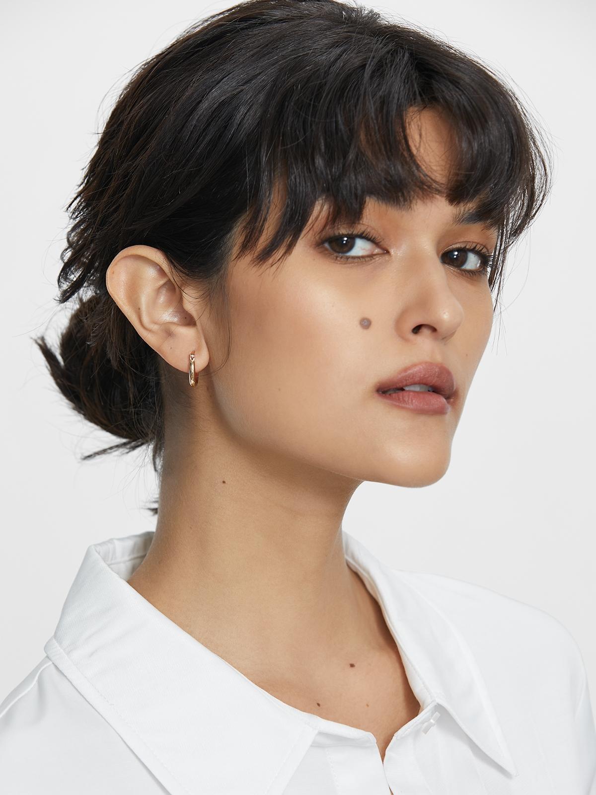 Circular Hoop Earrings - Gold