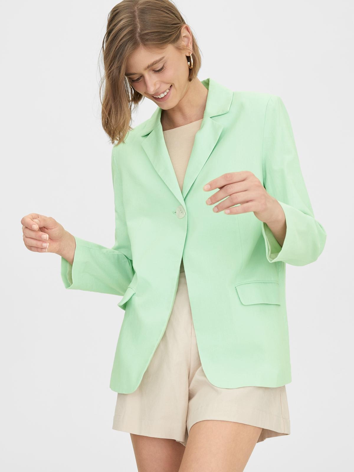 Single Button Oversized Blazer - Green
