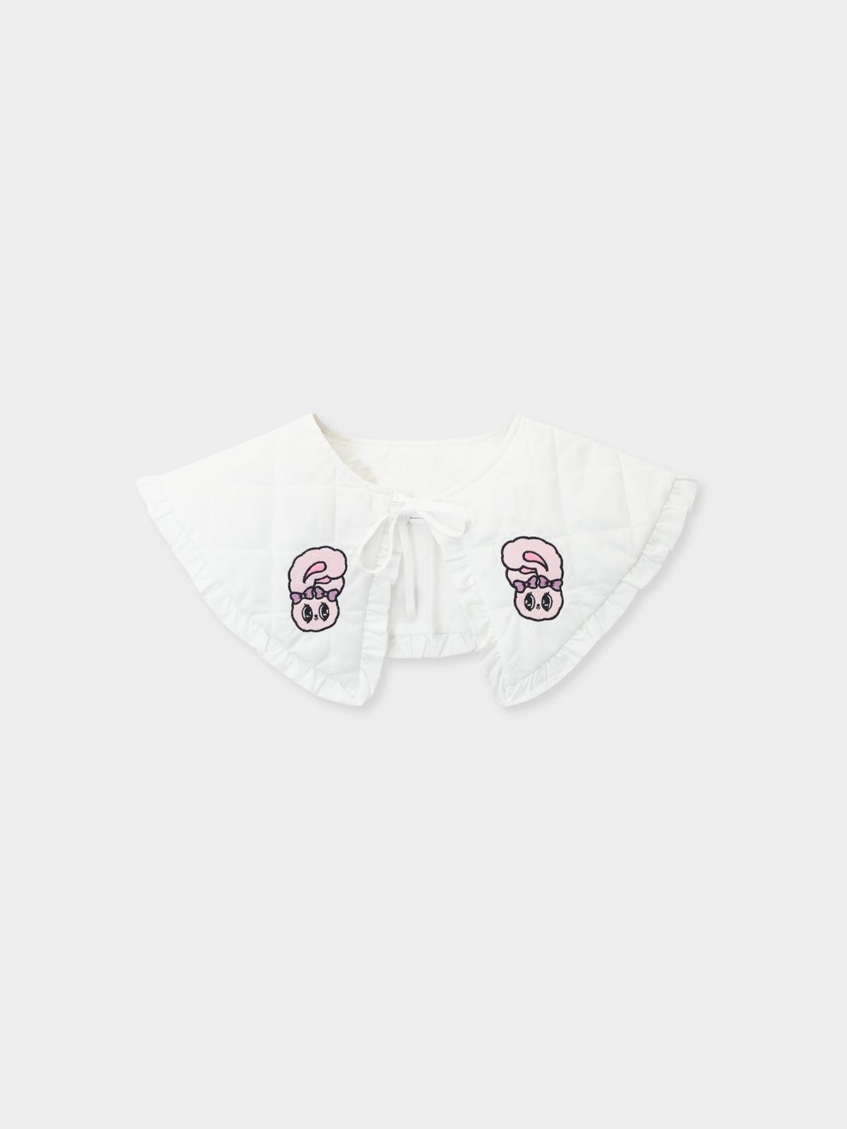 Lavender Bunny Detachable Collar - White