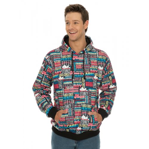  Mens Australian Cities Hoodie Black