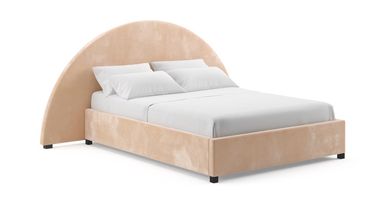 Arch Oversized Queen Gaslift Bed Frame Almond Spice Almond Spice