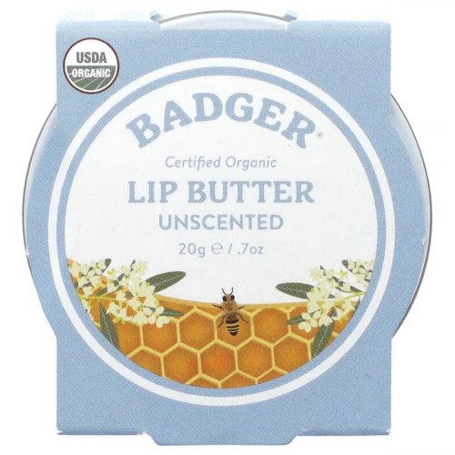Badger, Lip Butter, Unscented, 0.7 oz (20 g) 