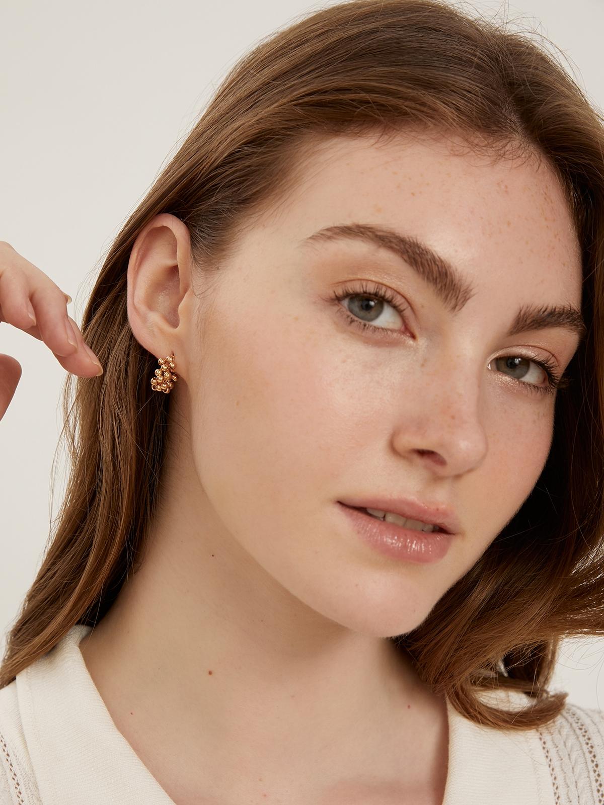 Blister Drop Earrings - Gold