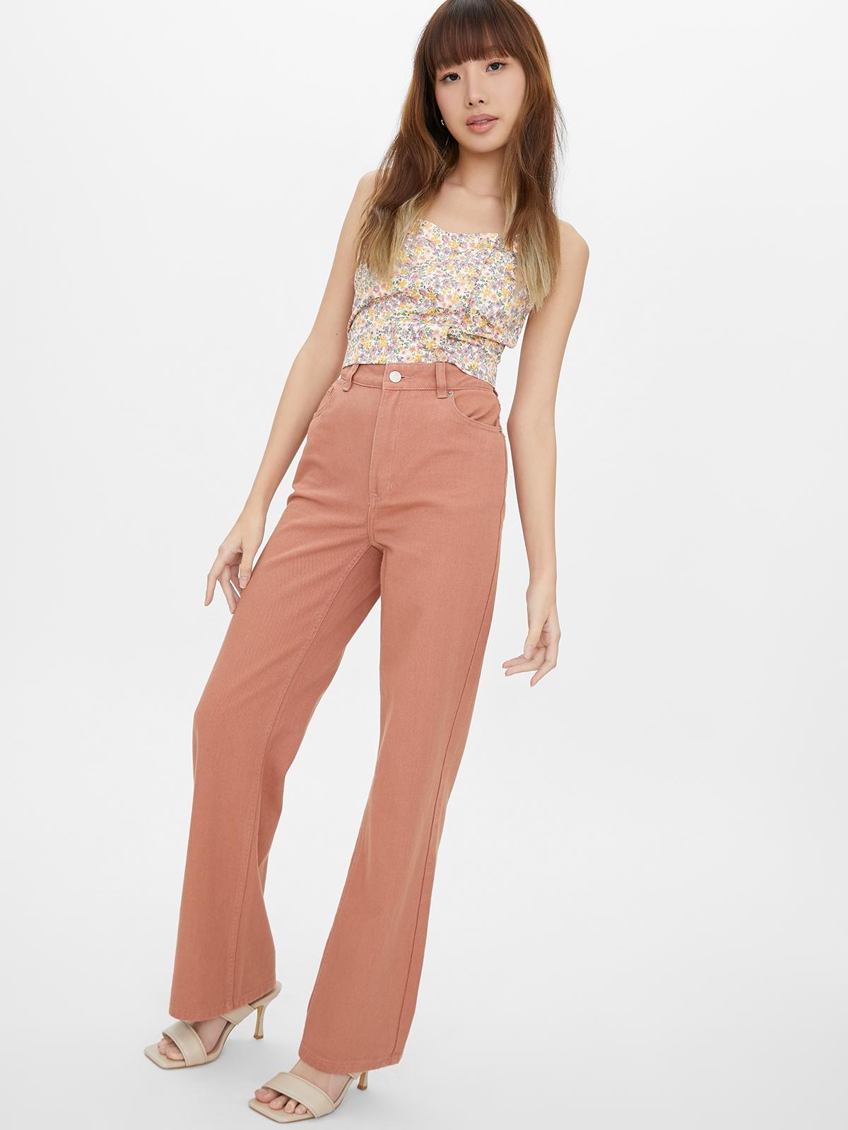 Sustainable Floral Print Sleeveless Crop Top - Purple