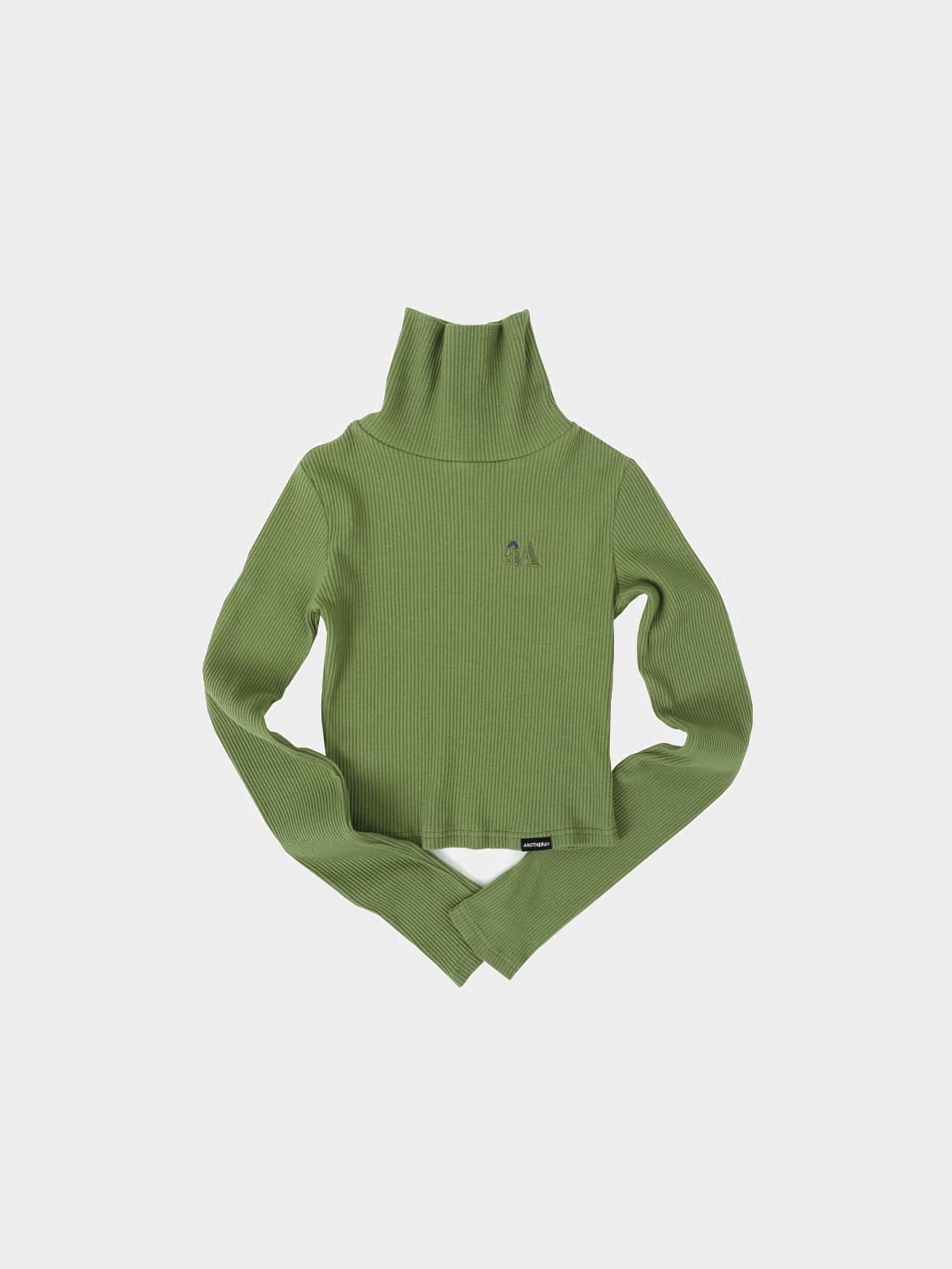 Another A x Ribbed aA Turtleneck Top - Olive