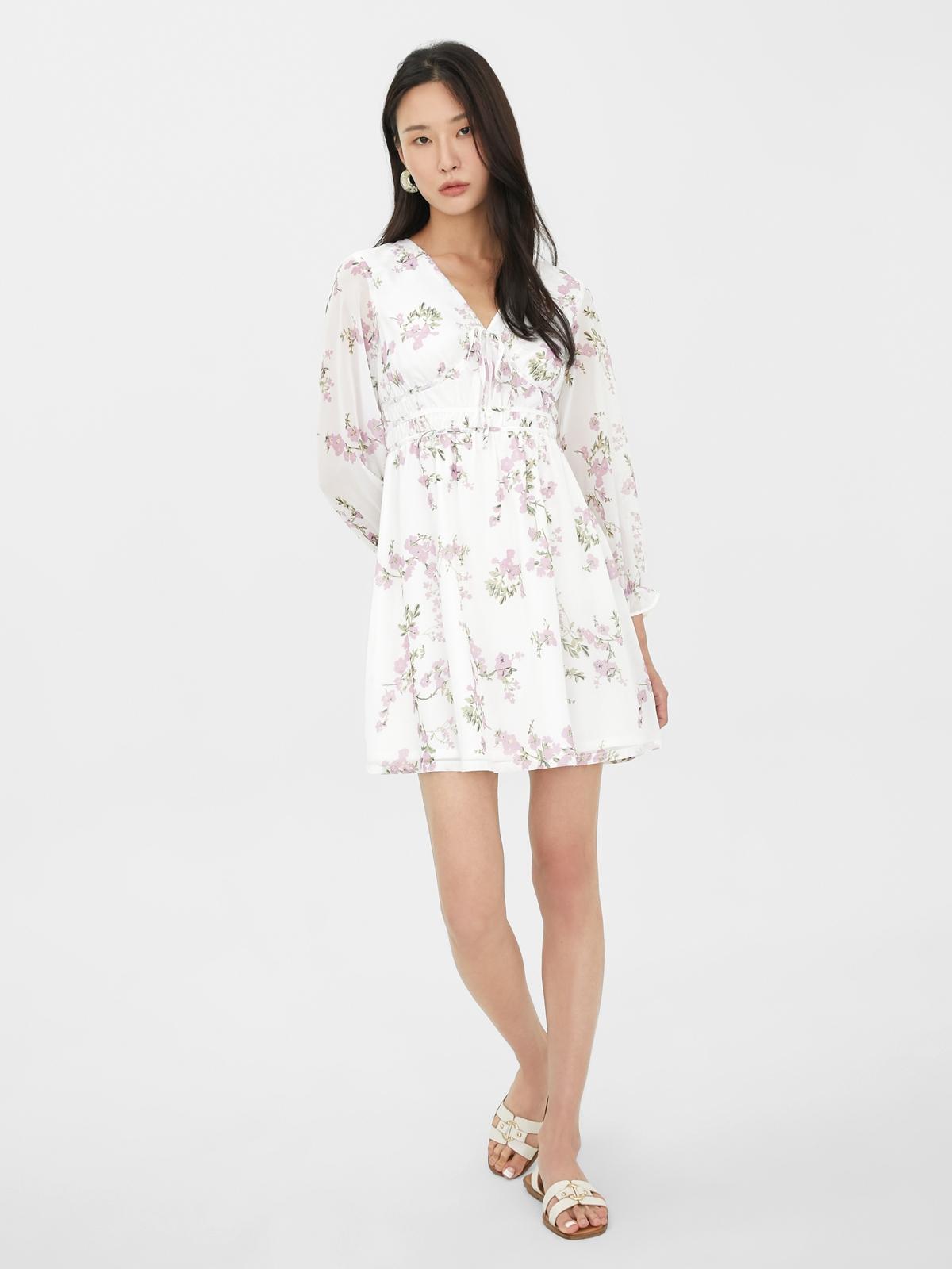 Long Sleeve Floral Dress - Print