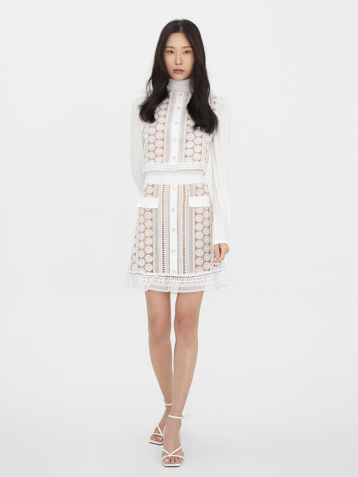 Janesuda x Pomelo Lace Mini Skirt - White